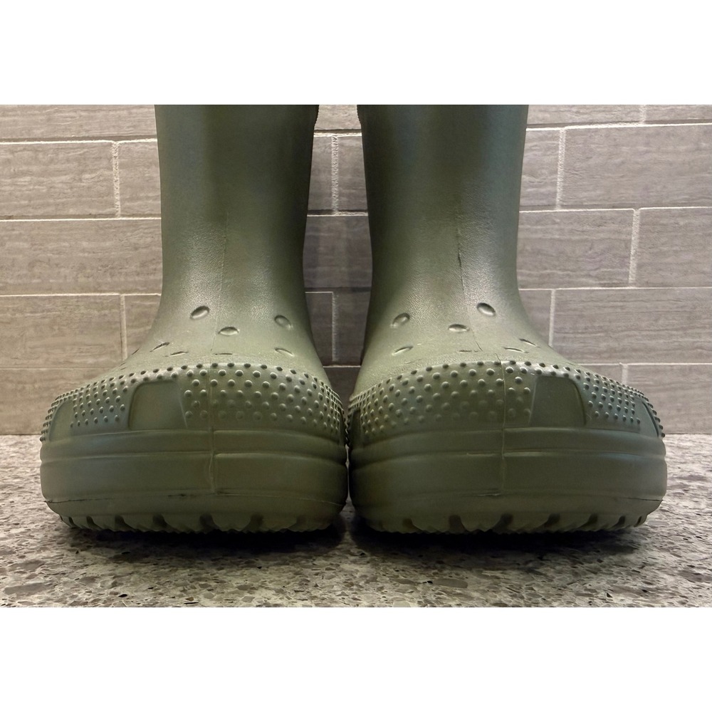 Crocs NWOT Adult Unisex Classic Army Green Waterproof Rain Boots Mens 7 Womens 9 - Picture 7 of 11